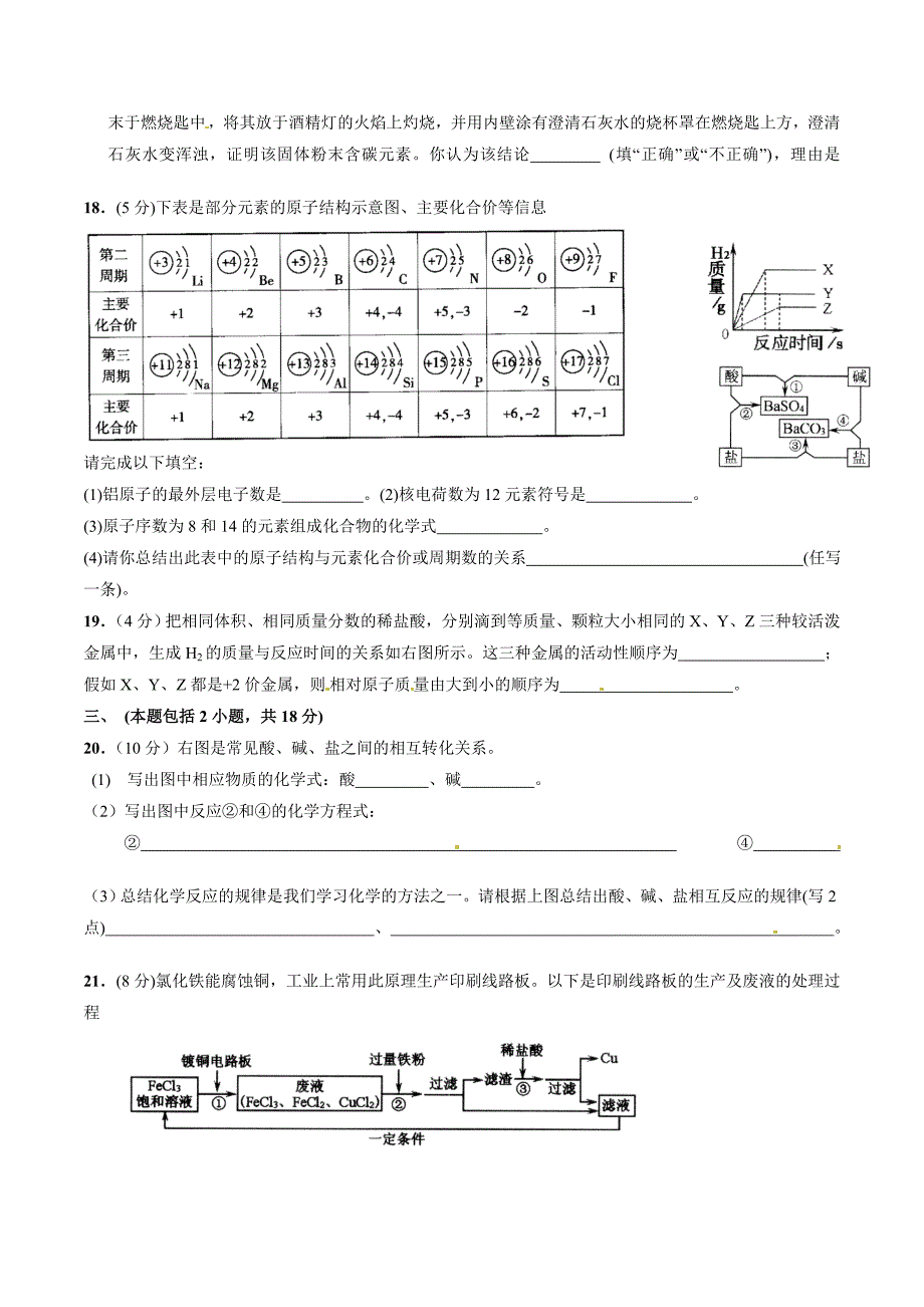 2013届中考化学专题复习资料十四：《综合测试二》.doc_第3页