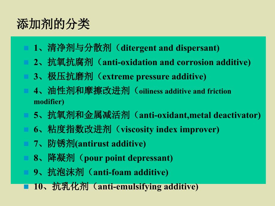 润滑油及其工艺教学 第四章 润滑油的分类、性能要求及添加剂二_第4页