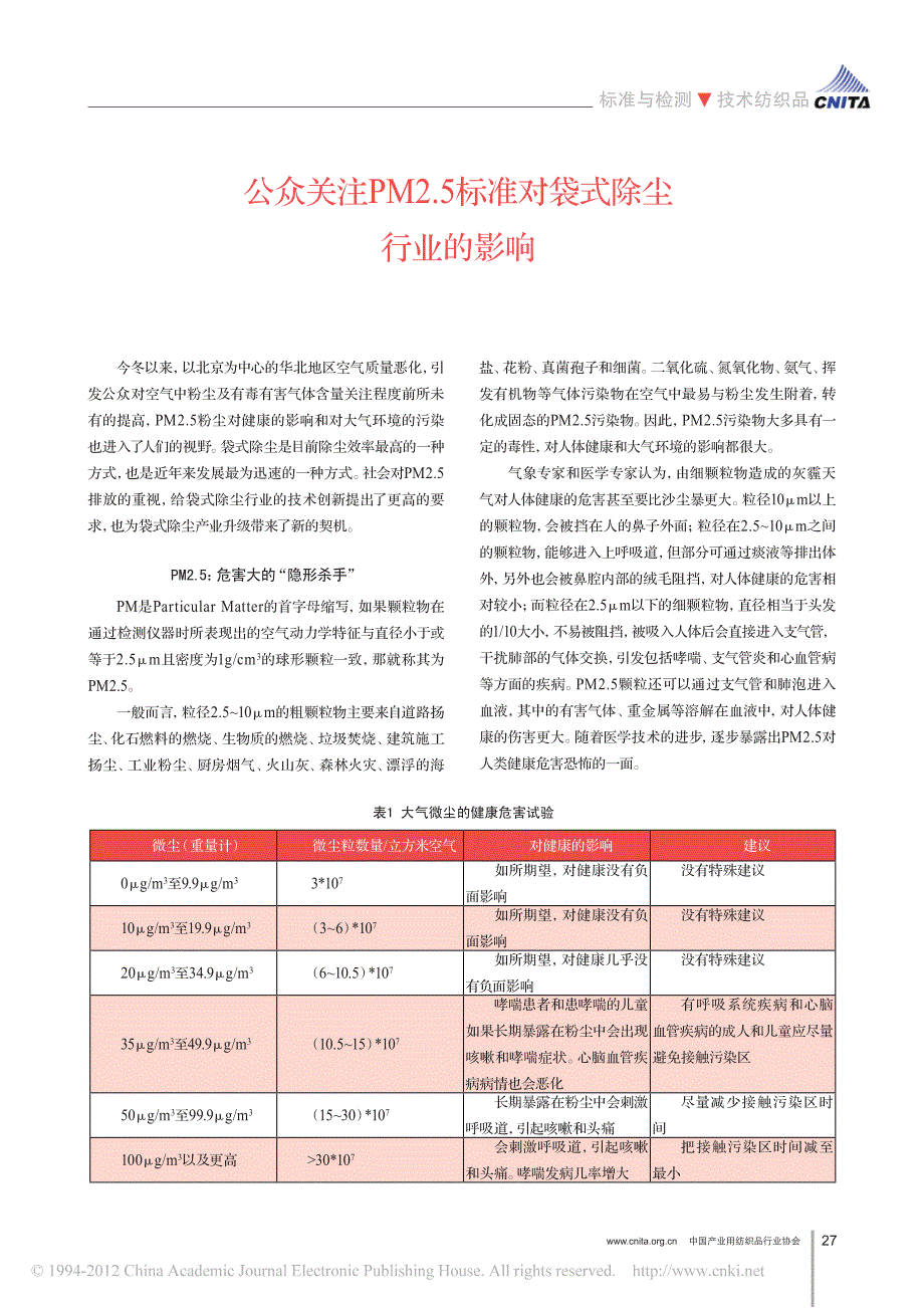 公众关注pm2_5标准对袋式除尘行业的影响_第1页