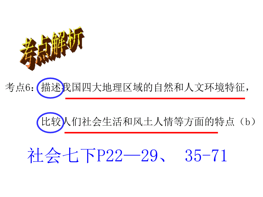 考点6__描述我国四大地理区域的自然和人文环境特征(b)(复习课件)分析_第1页