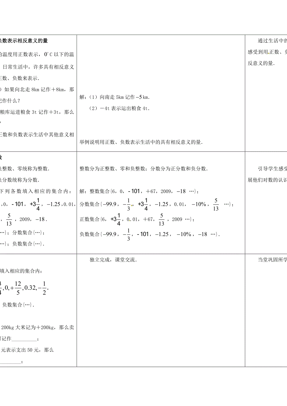 2013-2014学年七年级数学上册 第二章 有理数 2.1 正数与负数教案 （新版）苏科版.doc_第2页