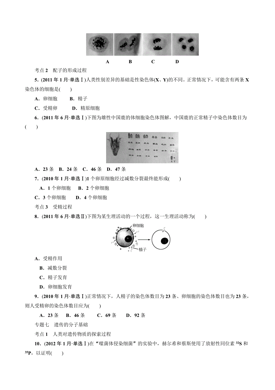 2010－2012年广东省生物普通高中学业水平考试真题汇编：必修二.doc_第2页