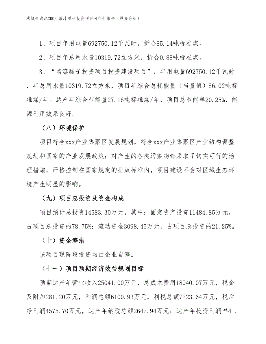 墙漆腻子投资项目可行性报告（投资分析）_第3页