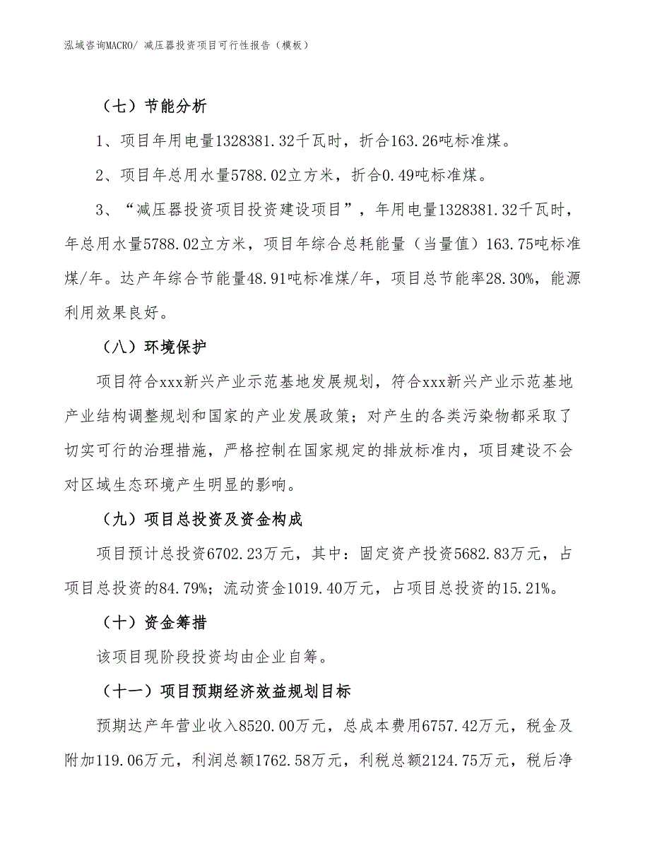 减压器投资项目可行性报告（模板）_第3页