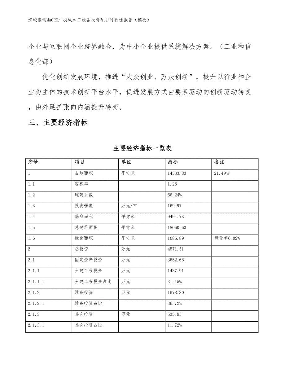 羽绒加工设备投资项目可行性报告（模板）_第5页