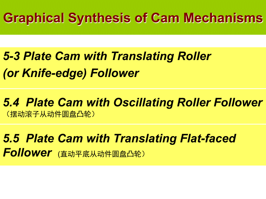 [其它语言学习]第10次课-5-3 plate cam with translating rolleror knife-edge_第1页
