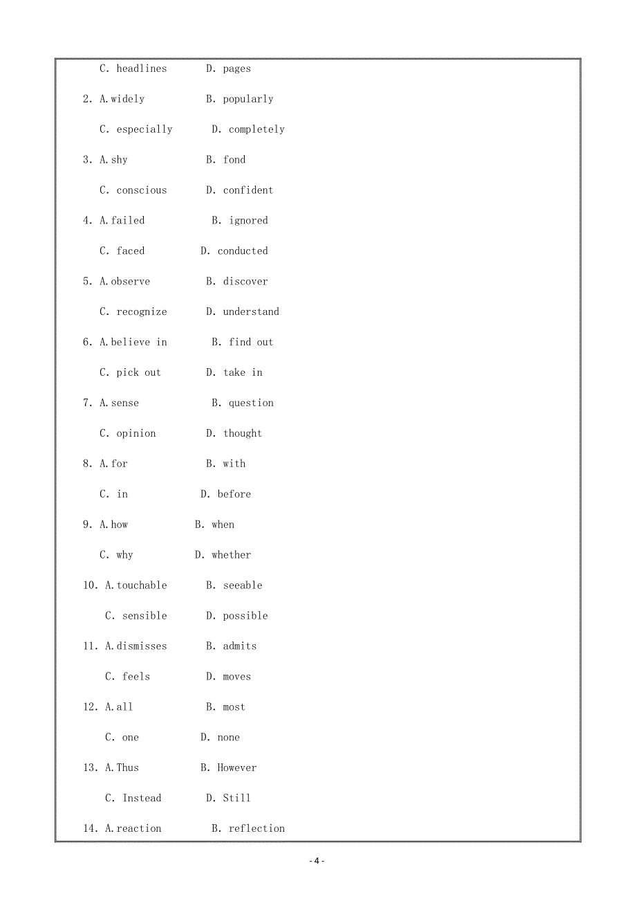 高三上学期高考英语必修1Unit2 ---精校解析Word版_第4页