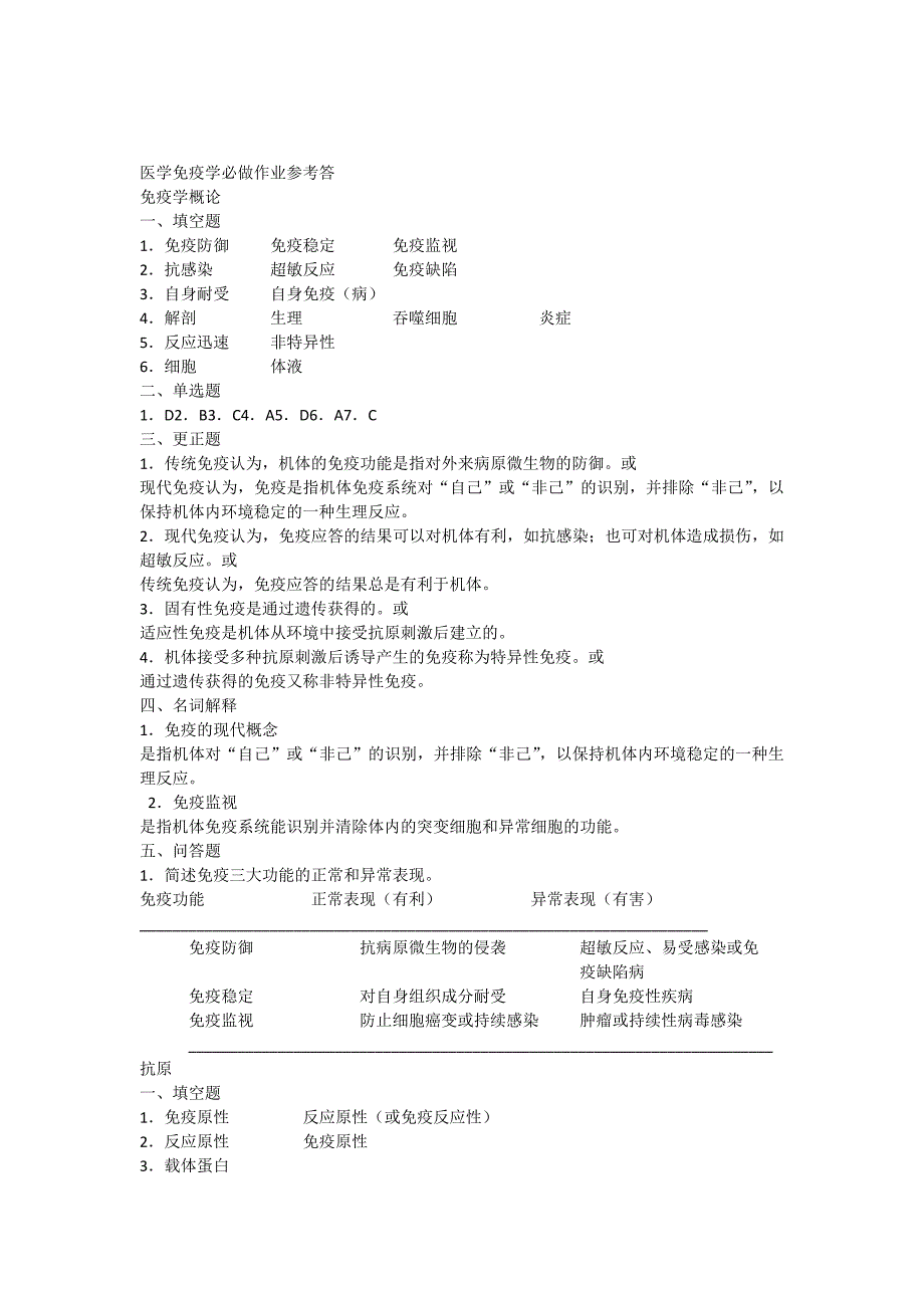 医学免疫学必做作业答案_第1页