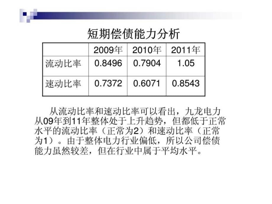 重庆九龙电力股份有限公司报表分析_第5页