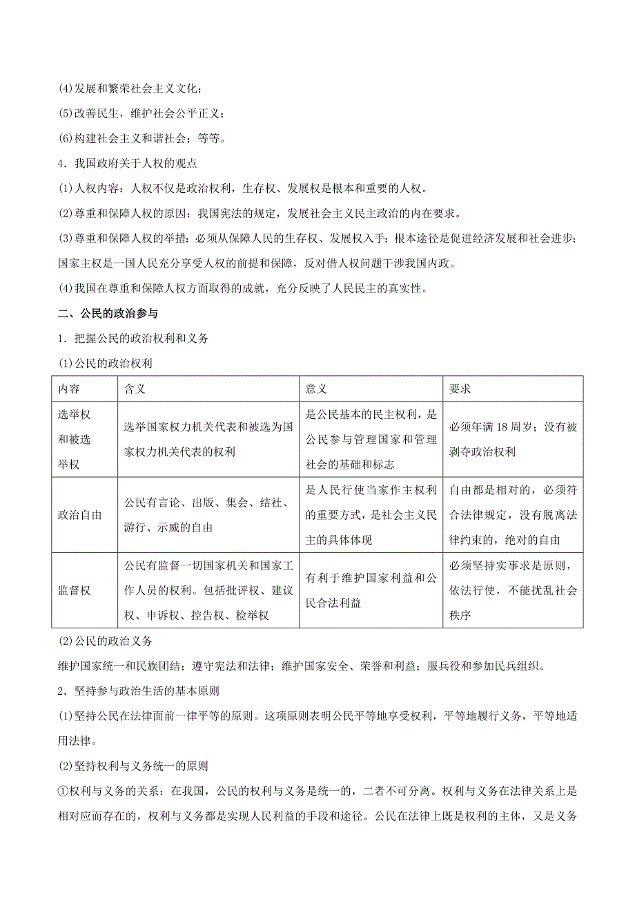 我国的公民与政府（讲学案）-2019年高考政治二轮复习---精校精品Word解析版_第2页