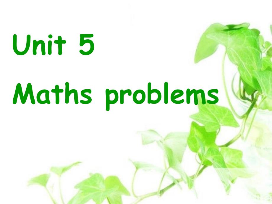 剑桥少儿英语三级下unit5_maths_problems_第1页