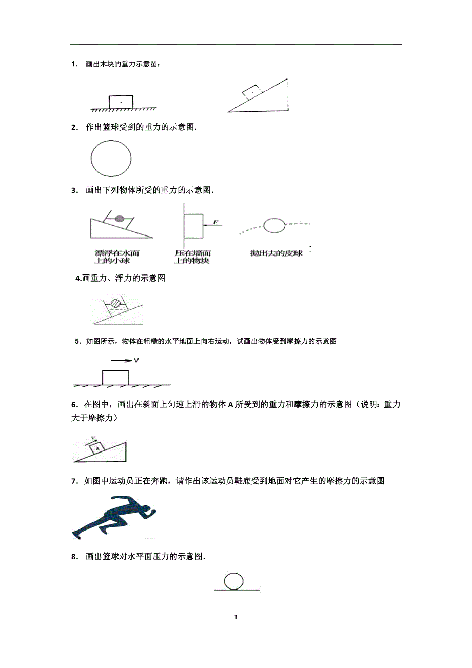 力示意图练习题_第1页