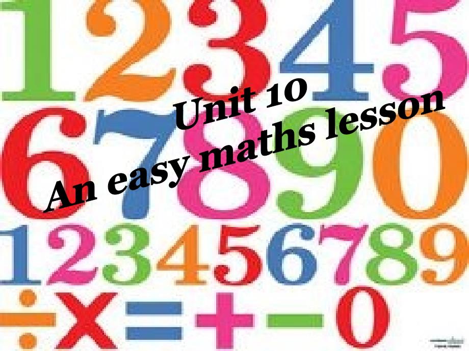 剑一上 unit10 an easy maths lesson_第1页