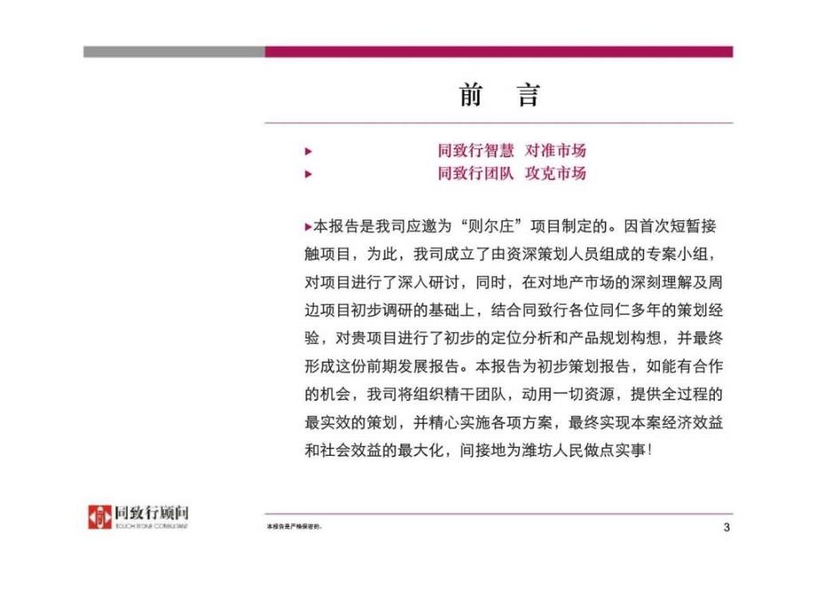 同致行：潍坊东昊置业有限公司-则尔庄项目前期发展策划初步建议_第3页