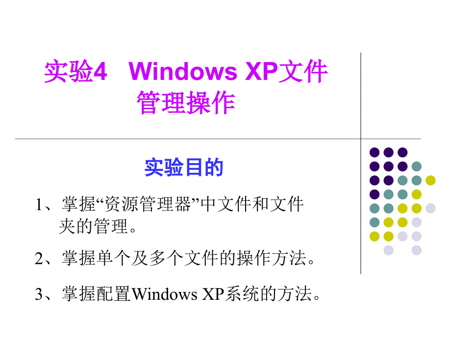 实验4 windows xp文件管理操作_第1页