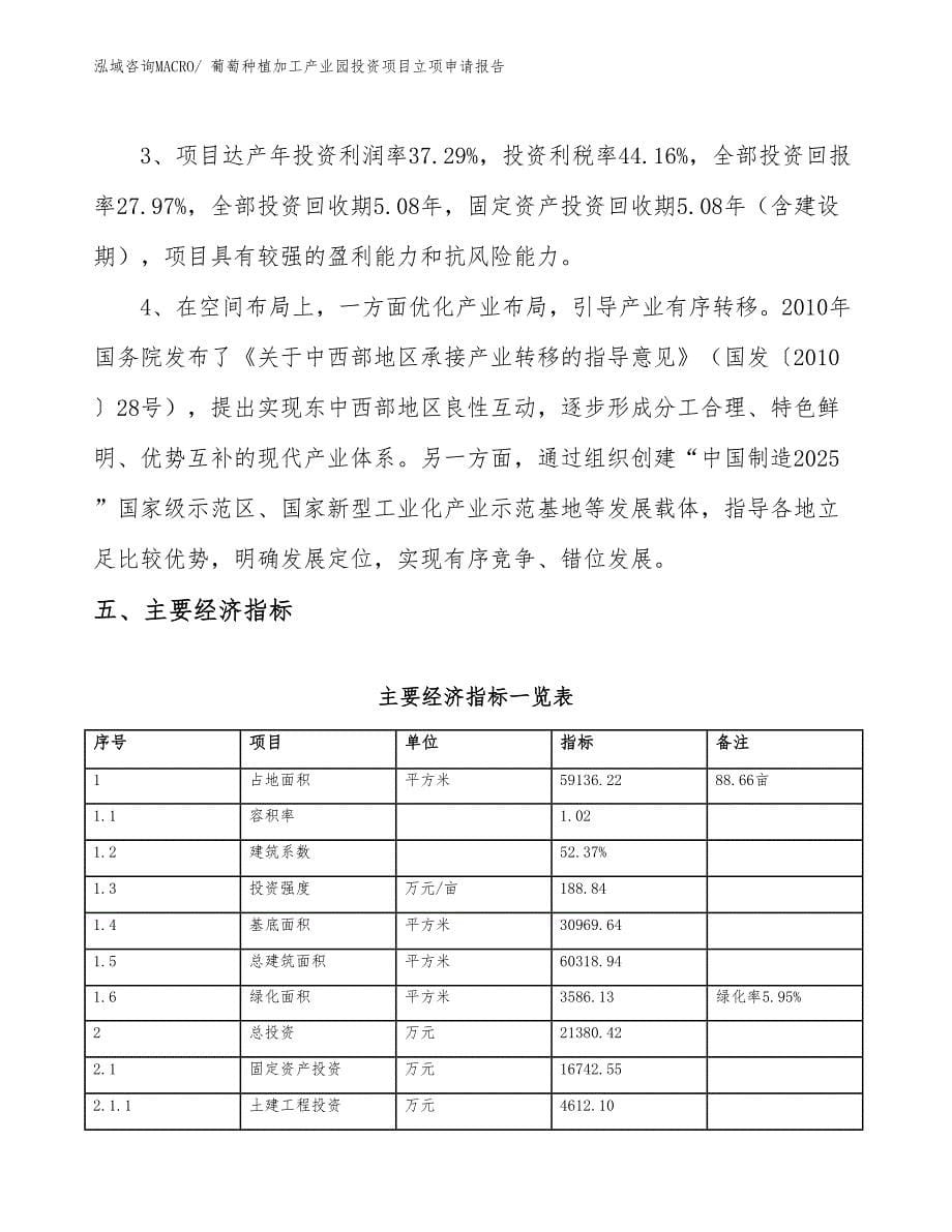 葡萄种植加工产业园投资项目立项申请报告_第5页