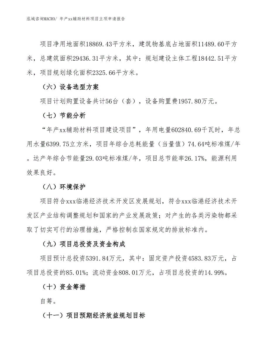 年产xx辅助材料项目立项申请报告_第3页