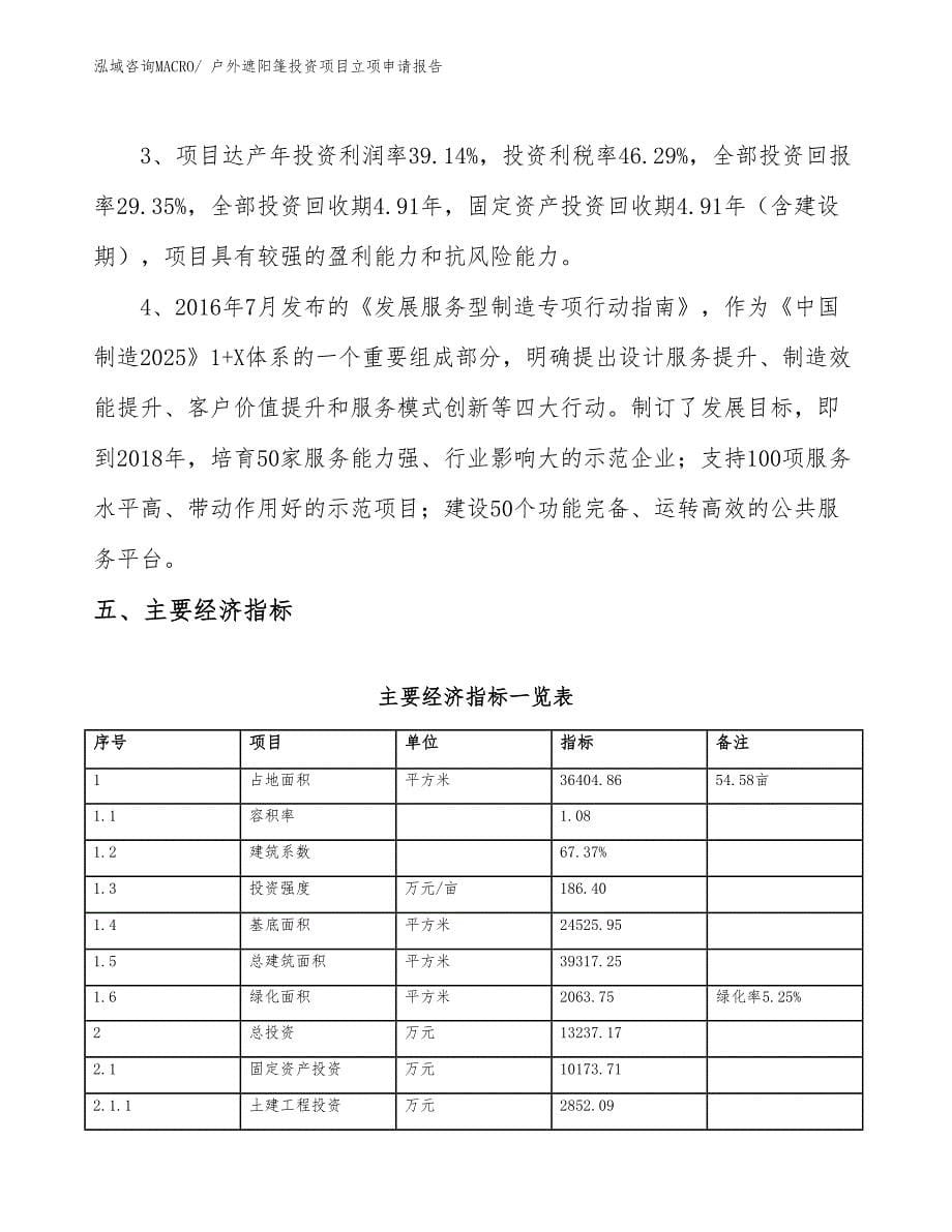 户外遮阳篷投资项目立项申请报告_第5页