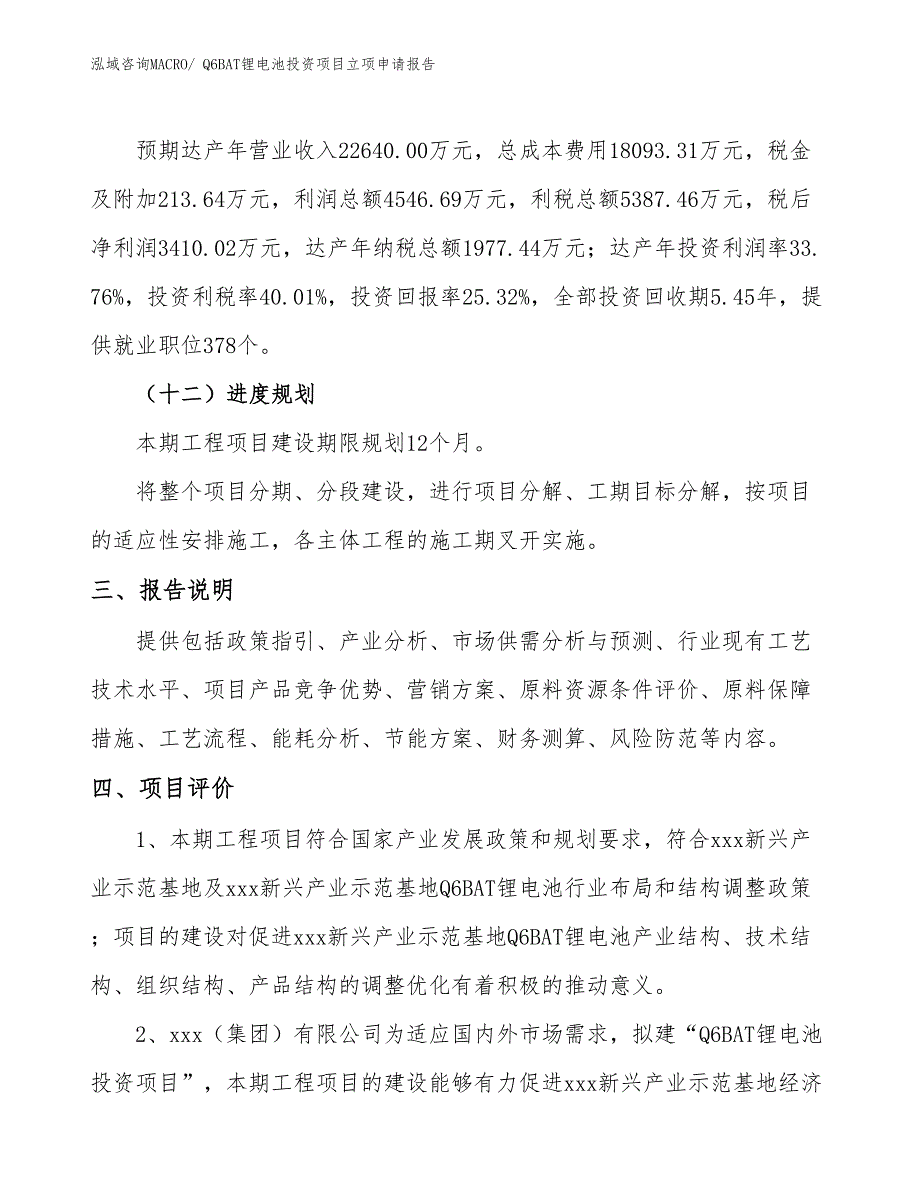 Q6BAT锂电池投资项目立项申请报告_第4页