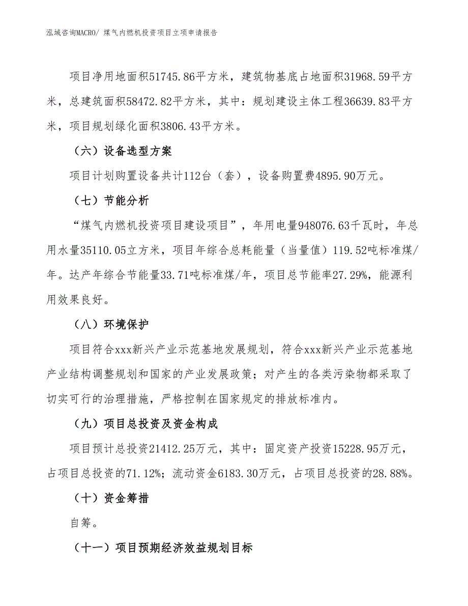 煤气内燃机投资项目立项申请报告_第3页