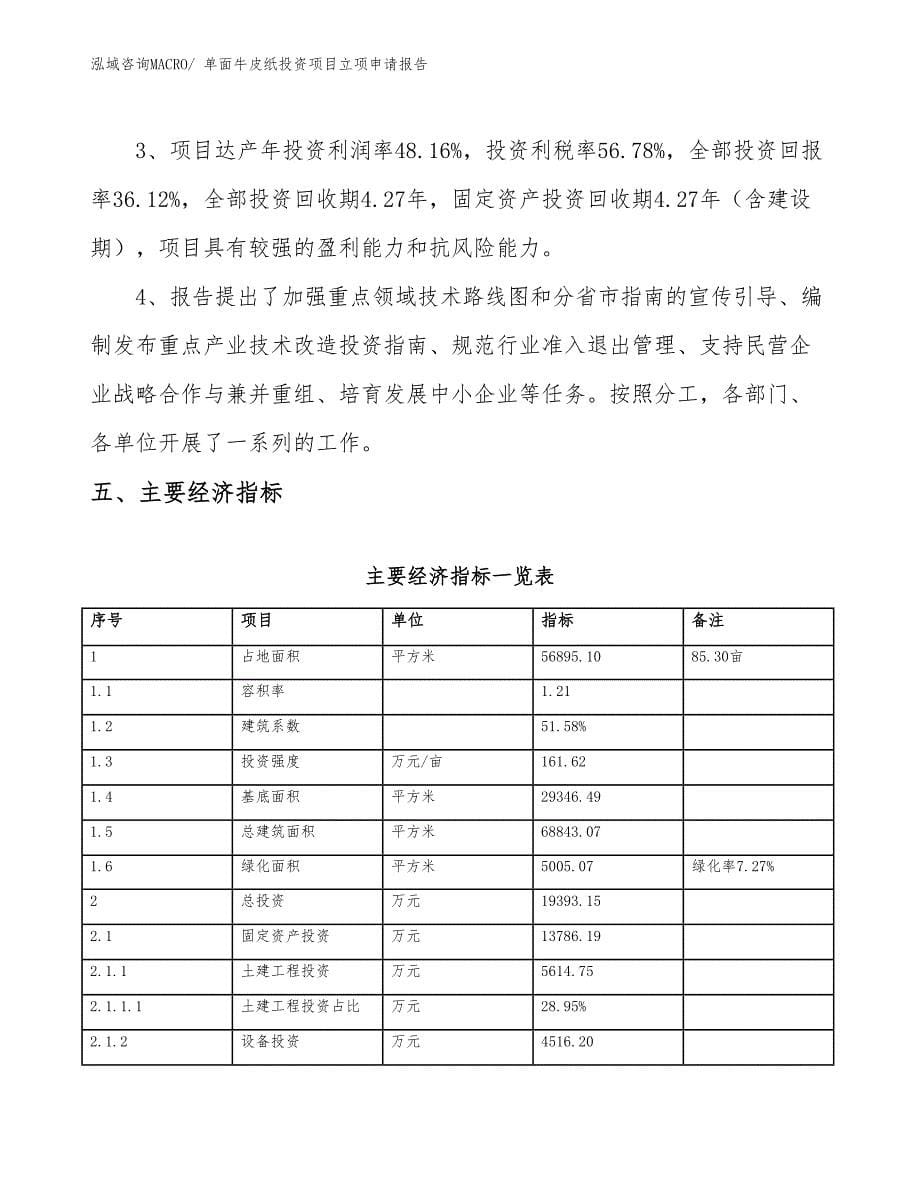 单面牛皮纸投资项目立项申请报告_第5页