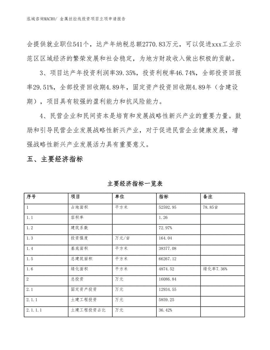 金属丝拉线投资项目立项申请报告_第5页