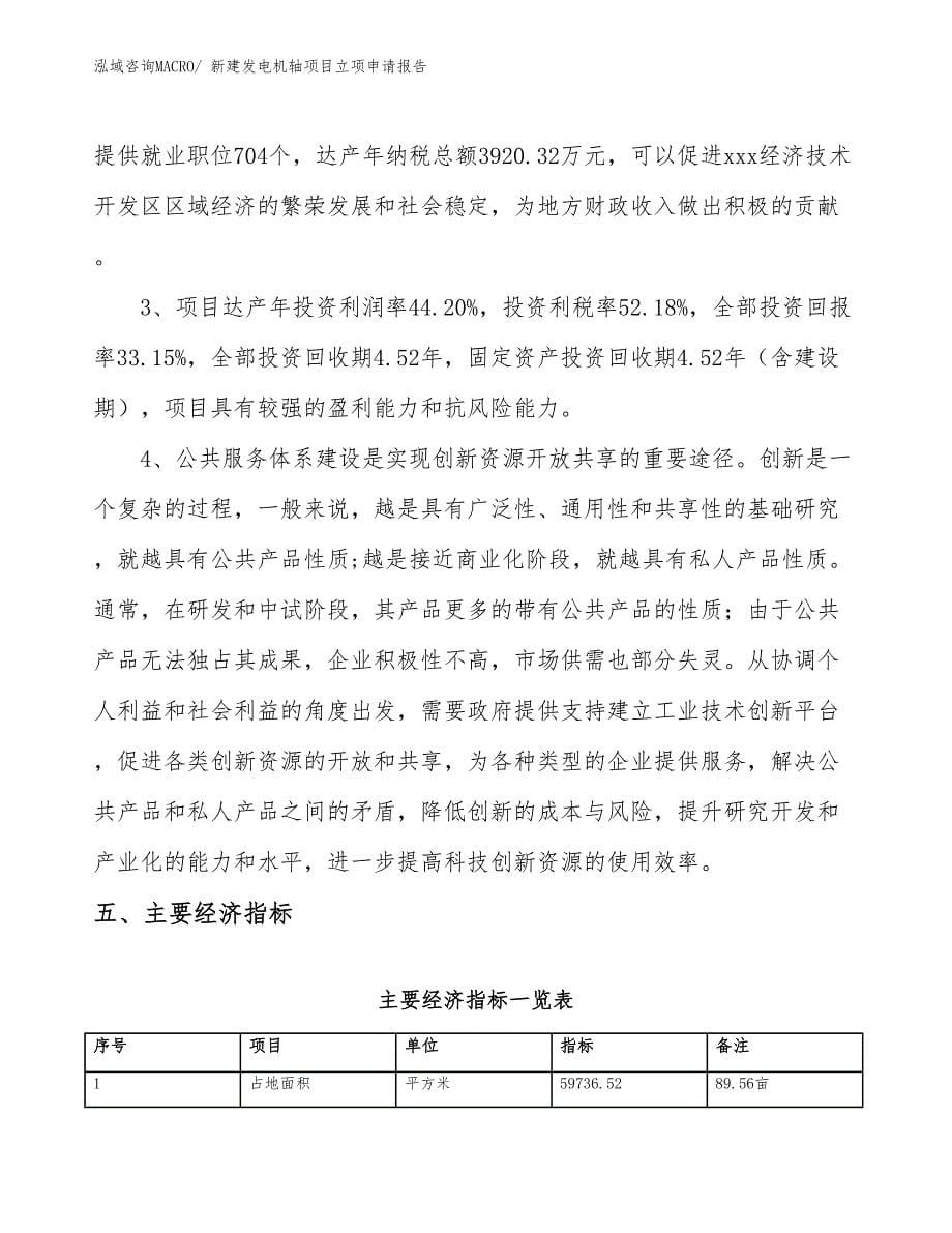 新建发电机轴项目立项申请报告_第5页