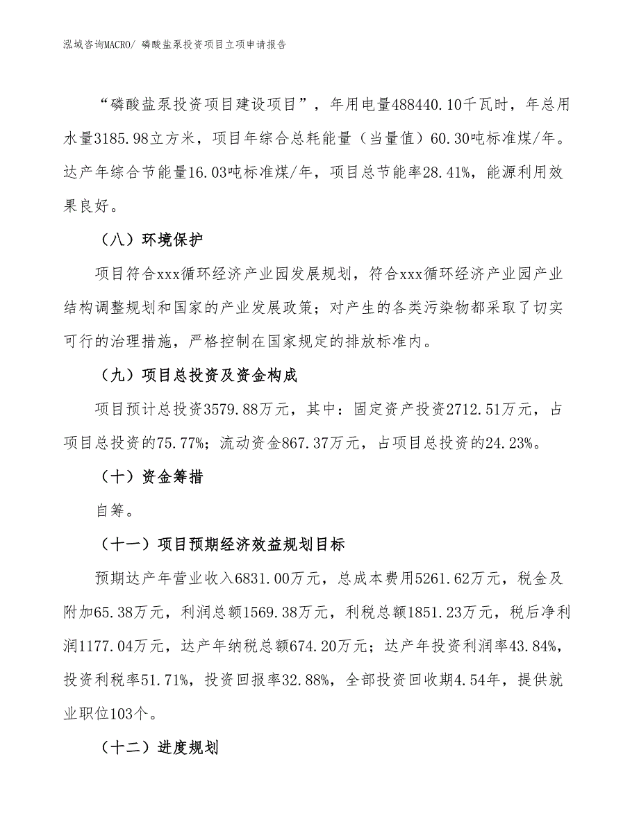 磷酸盐泵投资项目立项申请报告_第3页