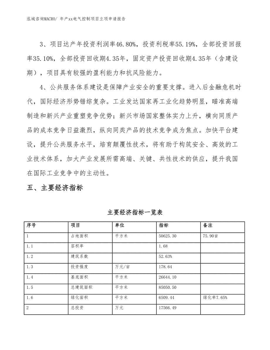 年产xx电气控制项目立项申请报告_第5页