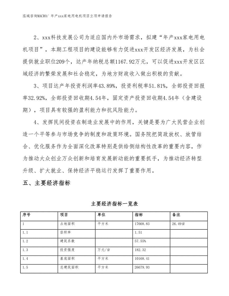 年产xxx家电用电机项目立项申请报告_第5页