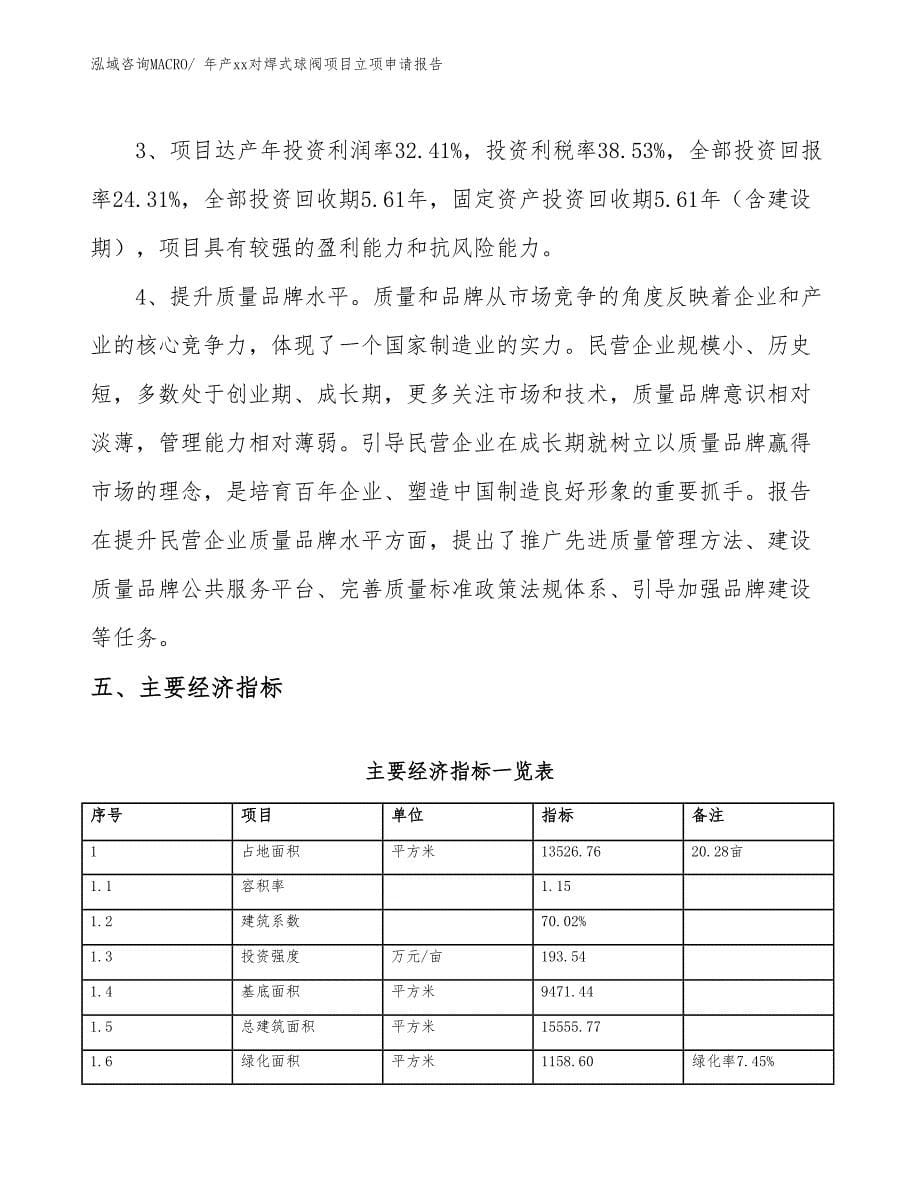 年产xx对焊式球阀项目立项申请报告_第5页