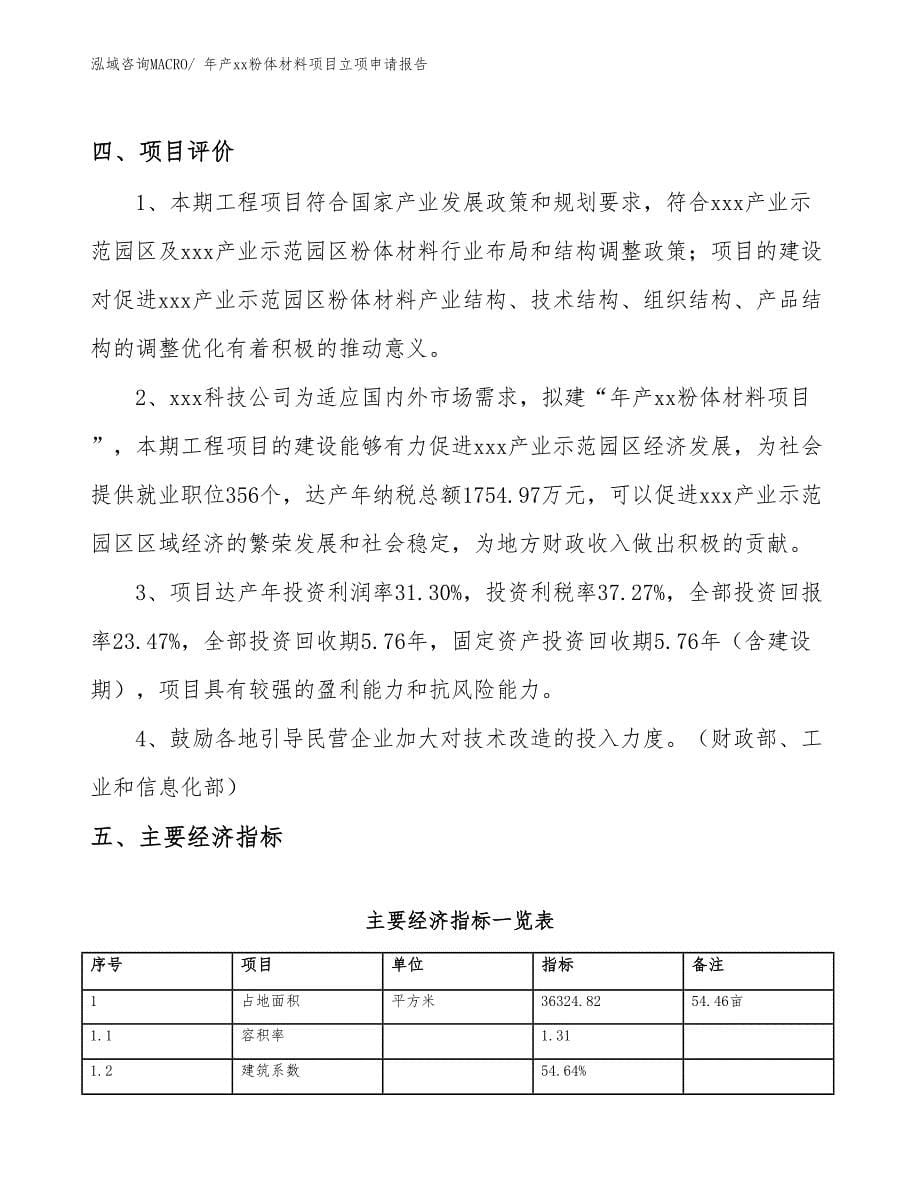 年产xx粉体材料项目立项申请报告_第5页