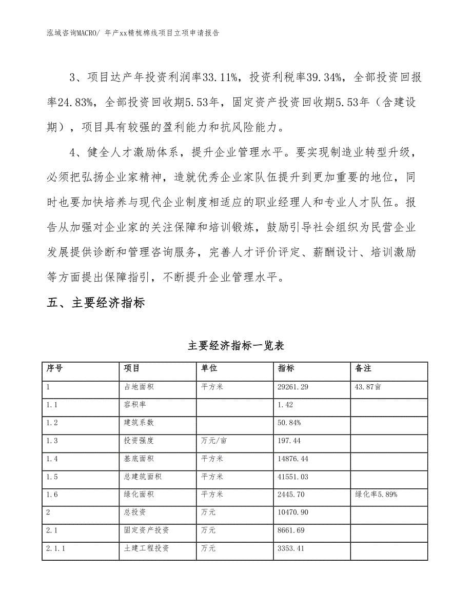 年产xx精梳棉线项目立项申请报告_第5页