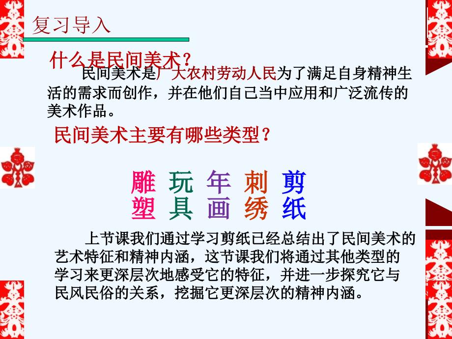 2018人美版高中《美术鉴赏》第16课《美在民间永不朽--中国民间美术》ppt课件4_第2页