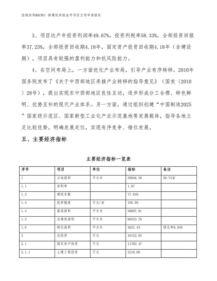 新建机床钣金件项目立项申请报告_第5页