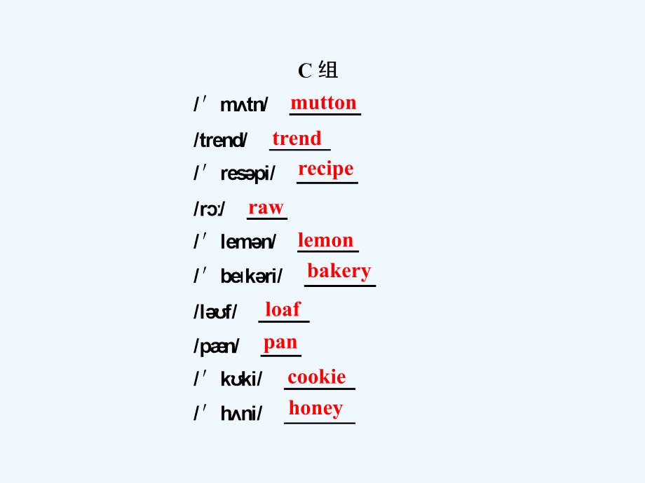 外研版高中英语选修8 module 3《foreign food》（vocabulary）ppt课件_第3页