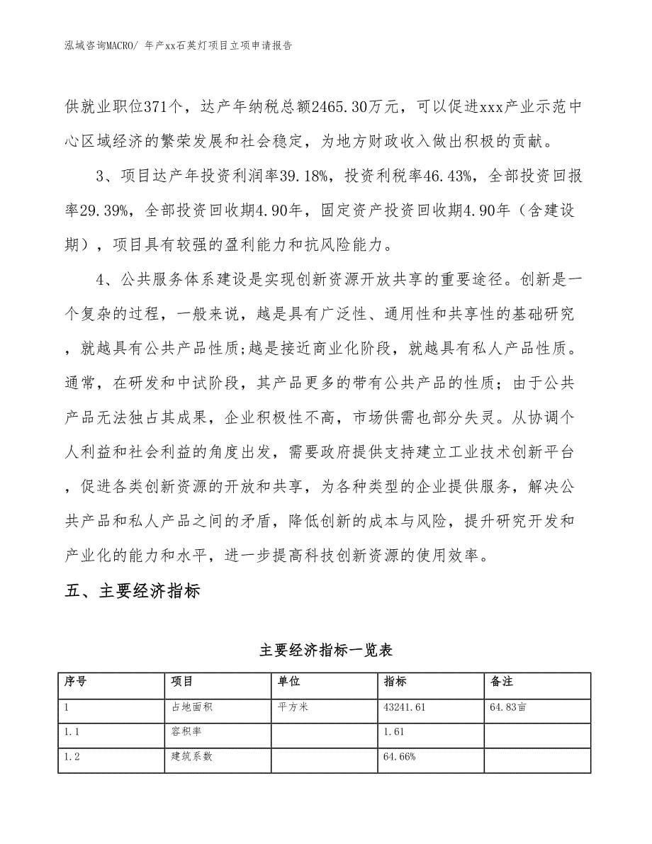 年产xx石英灯项目立项申请报告_第5页