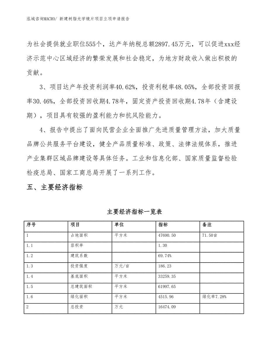 新建树脂光学镜片项目立项申请报告_第5页