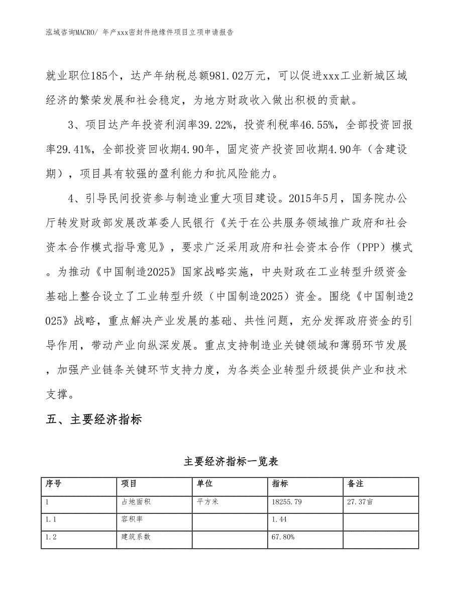 年产xxx密封件绝缘件项目立项申请报告_第5页