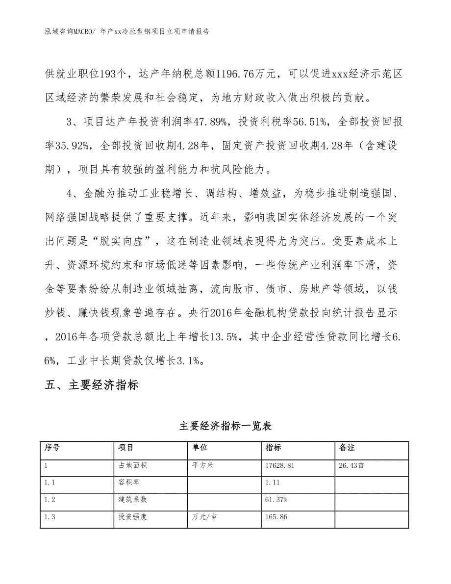 年产xx冷拉型钢项目立项申请报告_第5页