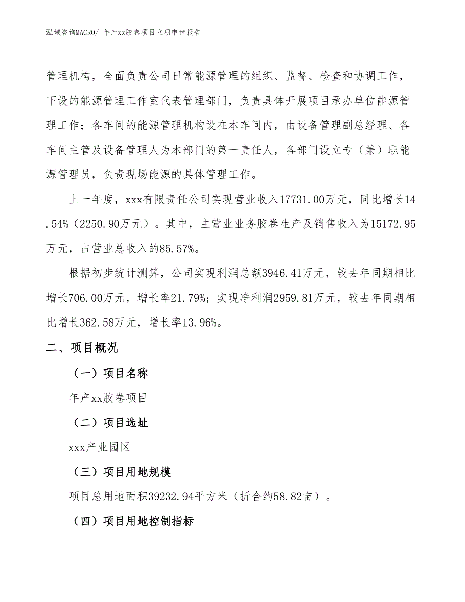 年产xx胶卷项目立项申请报告_第2页