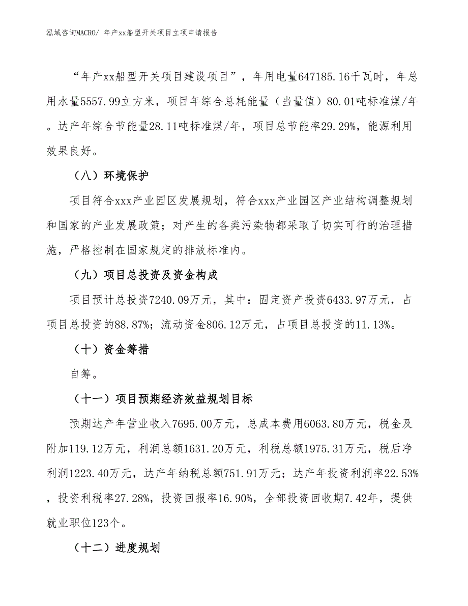 年产xx船型开关项目立项申请报告_第3页