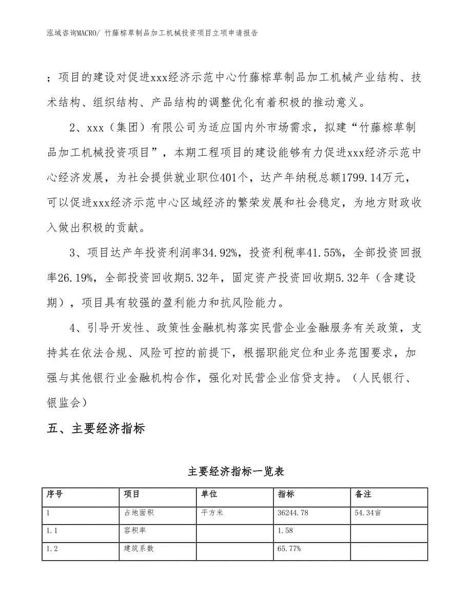 竹藤棕草制品加工机械投资项目立项申请报告_第5页