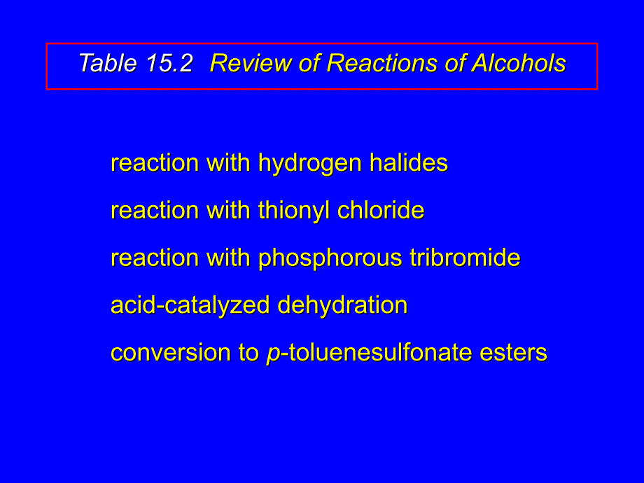 哥伦比亚大学有机化学-第15章-醇，二醇和硫醇-醇的反应复习和预览15.6_第2页