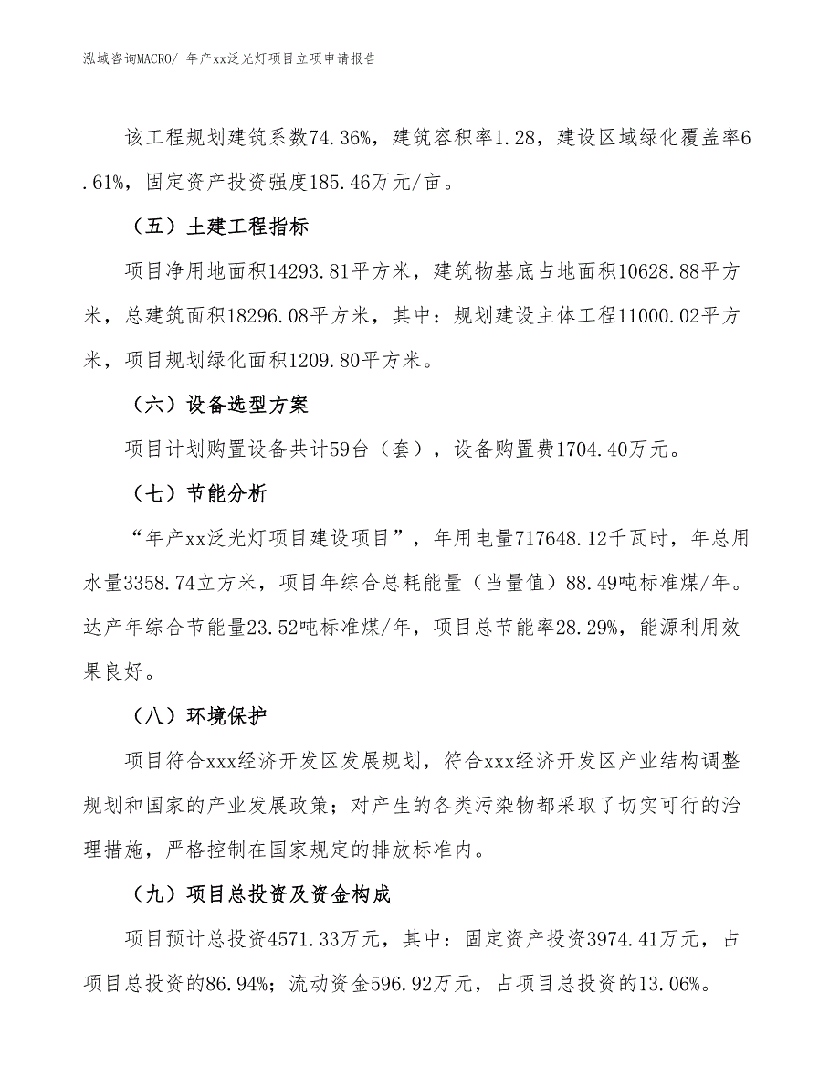 年产xx泛光灯项目立项申请报告_第3页