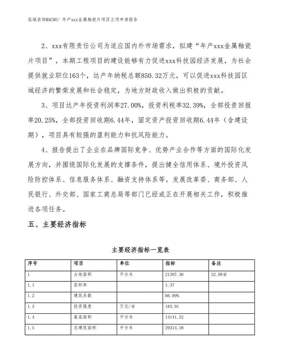 年产xxx金属釉瓷片项目立项申请报告_第5页