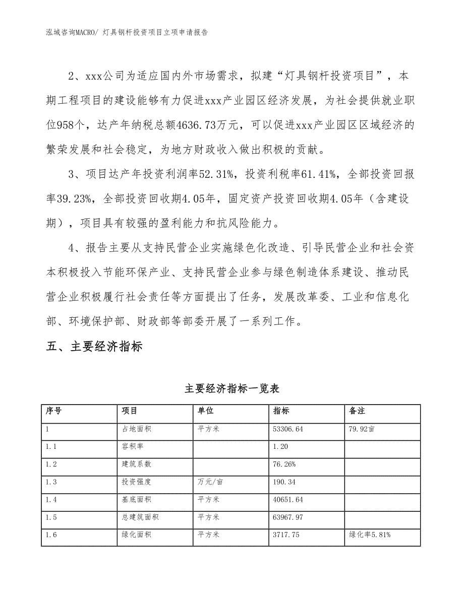 灯具钢杆投资项目立项申请报告_第5页