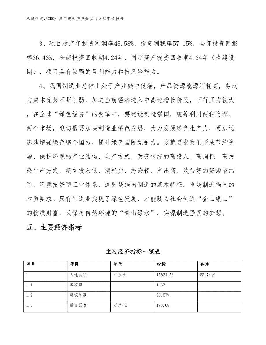 真空电弧炉投资项目立项申请报告_第5页