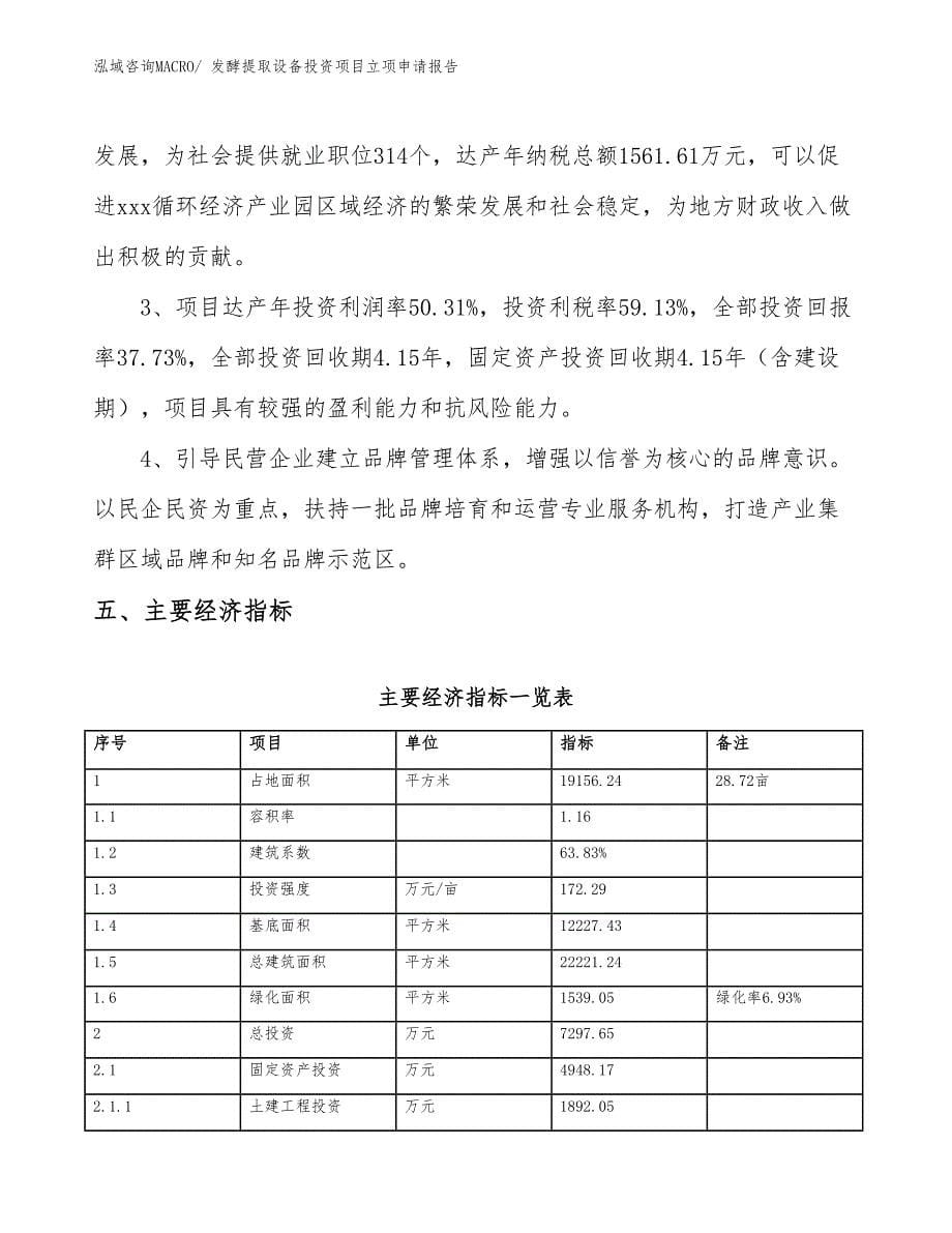 发酵提取设备投资项目立项申请报告_第5页