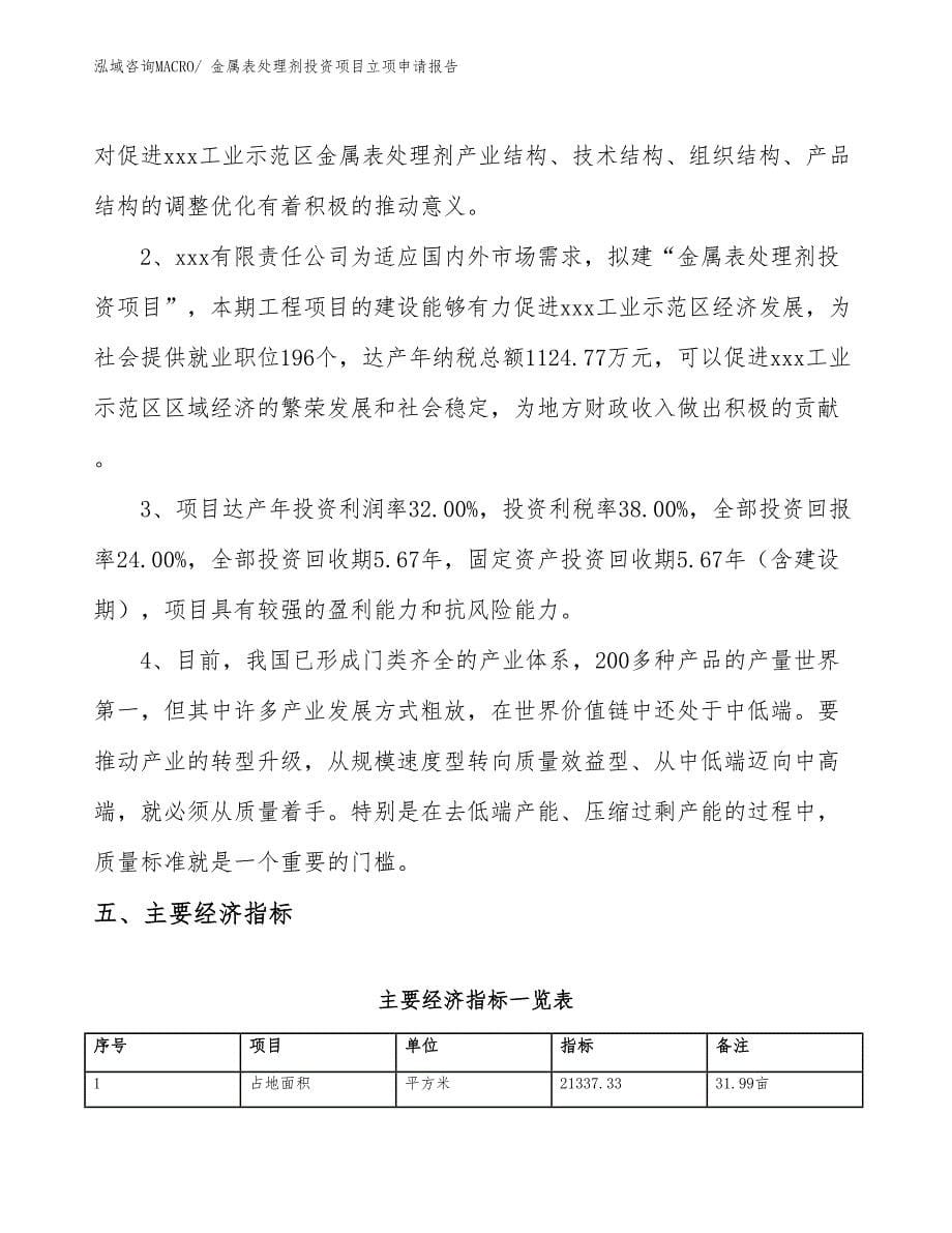 金属表处理剂投资项目立项申请报告_第5页